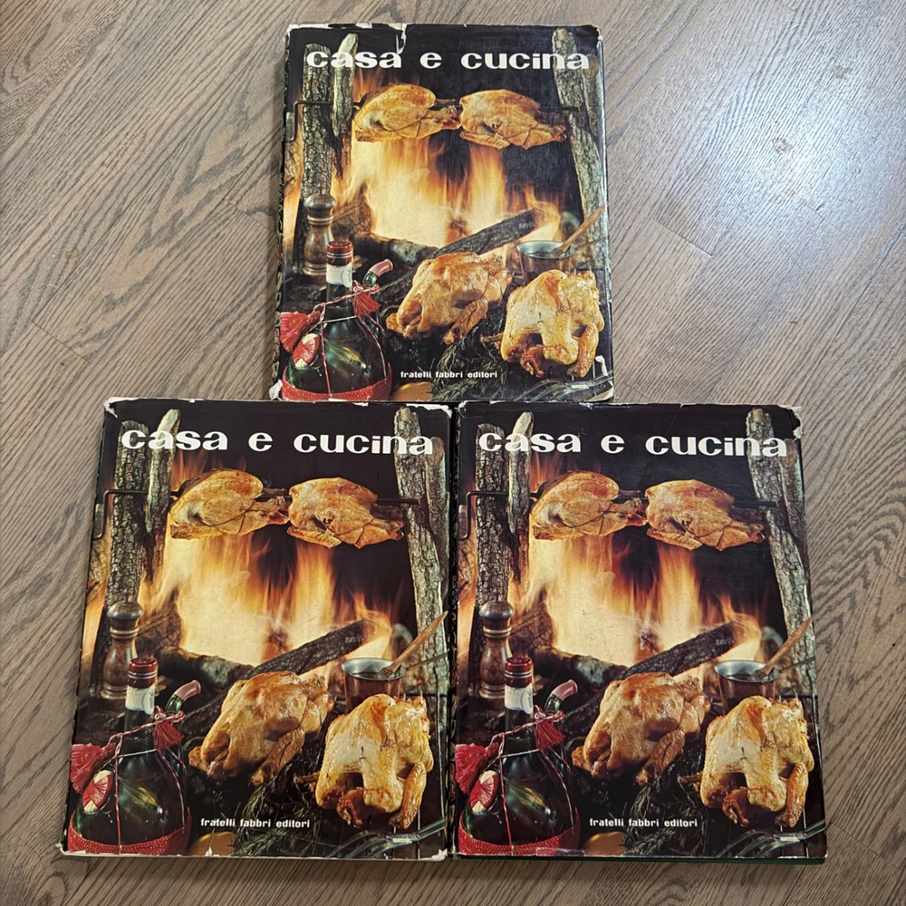 Vtg 1964 Casa‎ e Cucina Italian lifestyle Cookbook 3 Vol Set Fabbri Editori rare